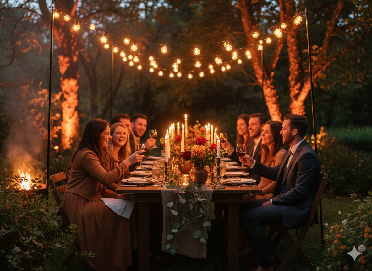 Privat fejring med atmosfærisk belysning